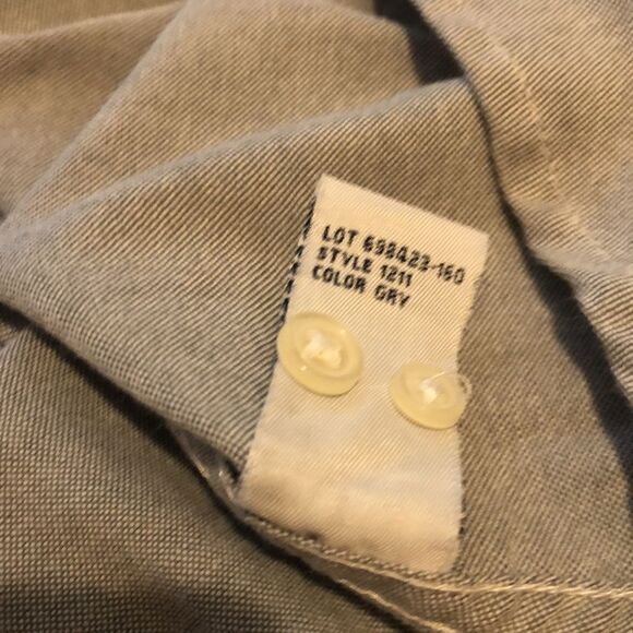 Velocity J Leinenkugel Gray Long Sleeve Button Down Casual Shirt Men’s Size M - Picture 8 of 12